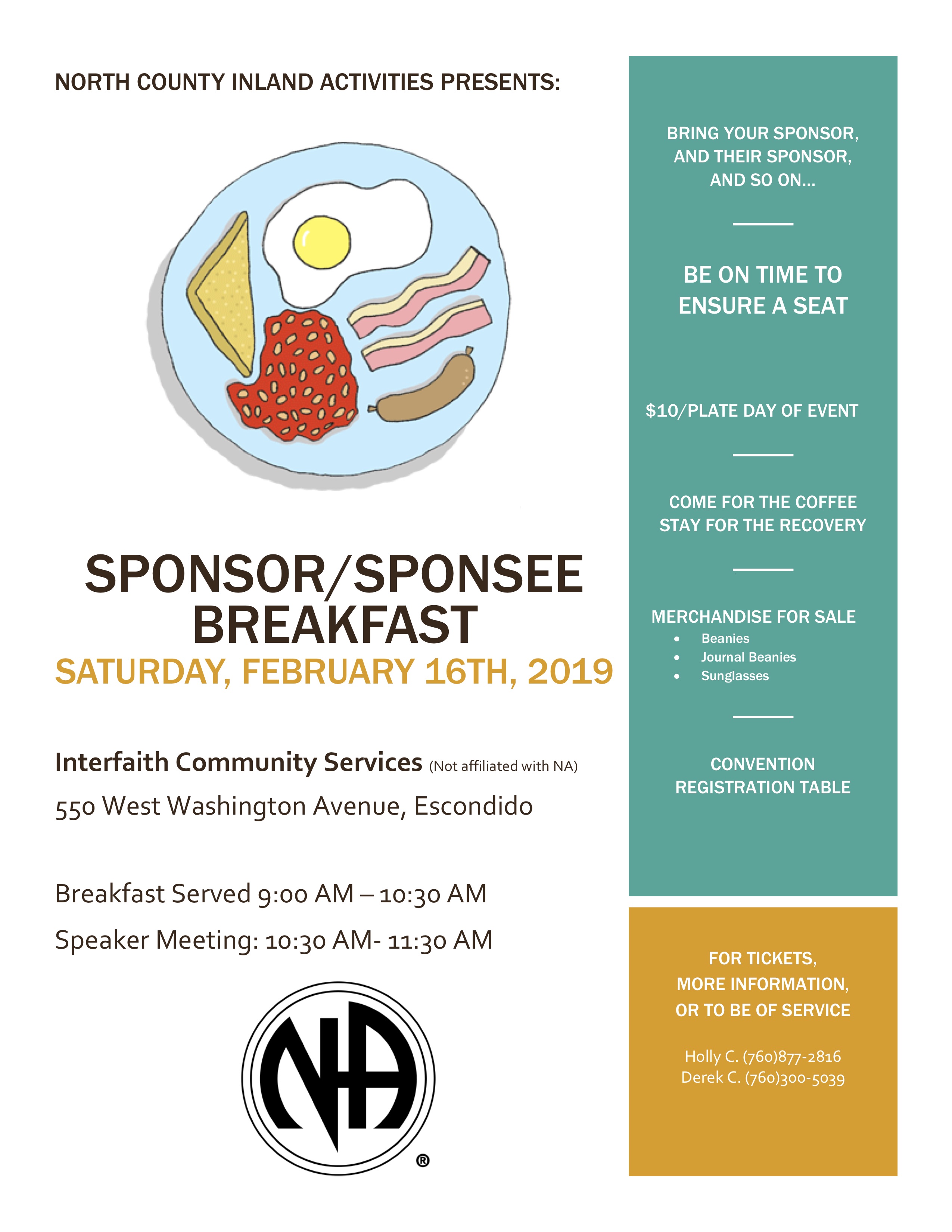 Sponsor-Sponsee Breakfast – Welcome to San Diego Narcotics Anonymous