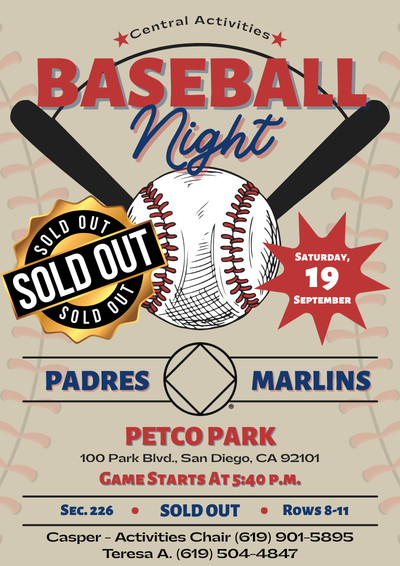 Central Activities Baseball Night Padres vs Marlins
